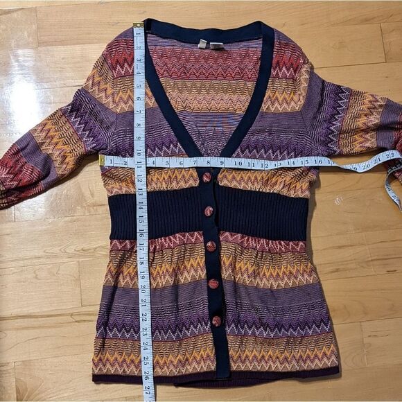 Anthropologie Moth Fiamma Chevron Knit Cardigan Small @L1 - Picture 8 of 8